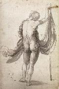 Albrecht Durer Nude With Staff seen from behind oil painting reproduction